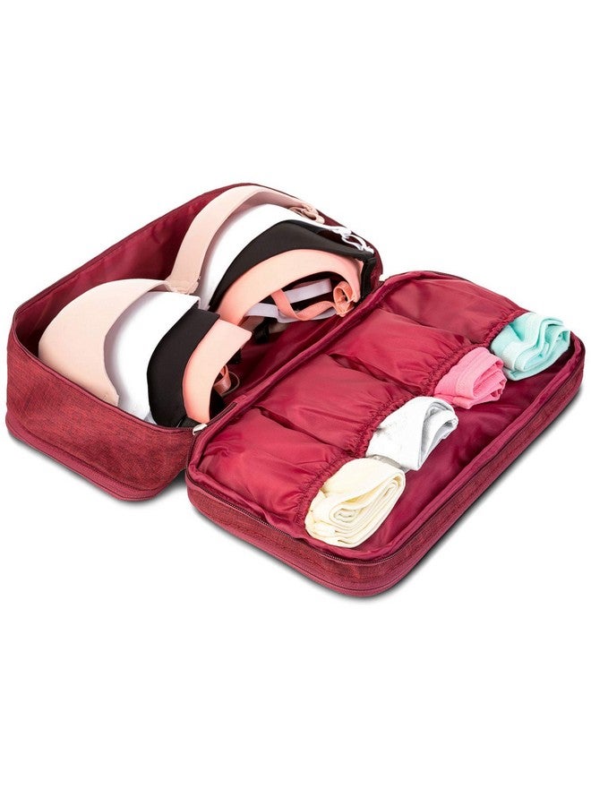 فوركلز حقيبة تخزين محمولة من FORKLS، حقيبة سفر متعددة الأغراض، حقيبة أدوات الزينة، حقيبة تخزين الملابس، منظم ملابس، حقيبة صغيرة للملابس، منظم محمول، حقيبة مستحضرات تجميل (عنابي) - Image 3