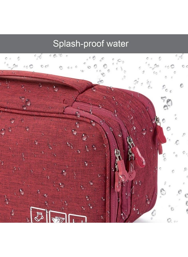 فوركلز حقيبة تخزين محمولة من FORKLS، حقيبة سفر متعددة الأغراض، حقيبة أدوات الزينة، حقيبة تخزين الملابس، منظم ملابس، حقيبة صغيرة للملابس، منظم محمول، حقيبة مستحضرات تجميل (عنابي) - Image 5