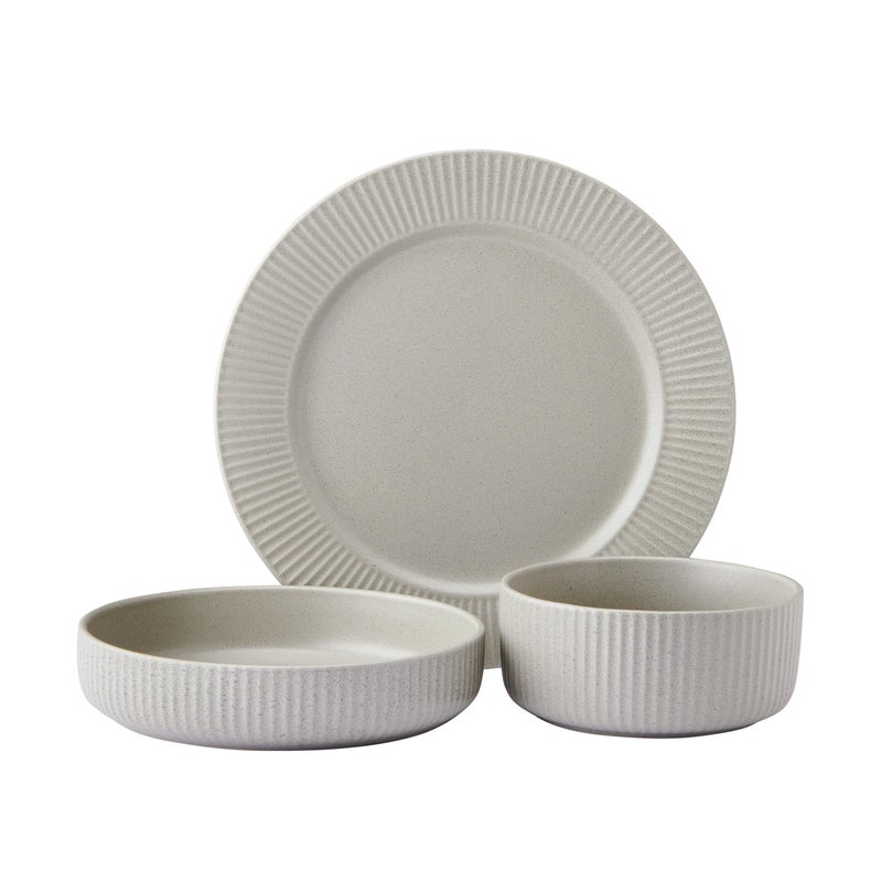 Pfaltzgraff Tranquility 12 Piece Plates Bowls Dinnerware Set, Service for 4, Cream - Image 2