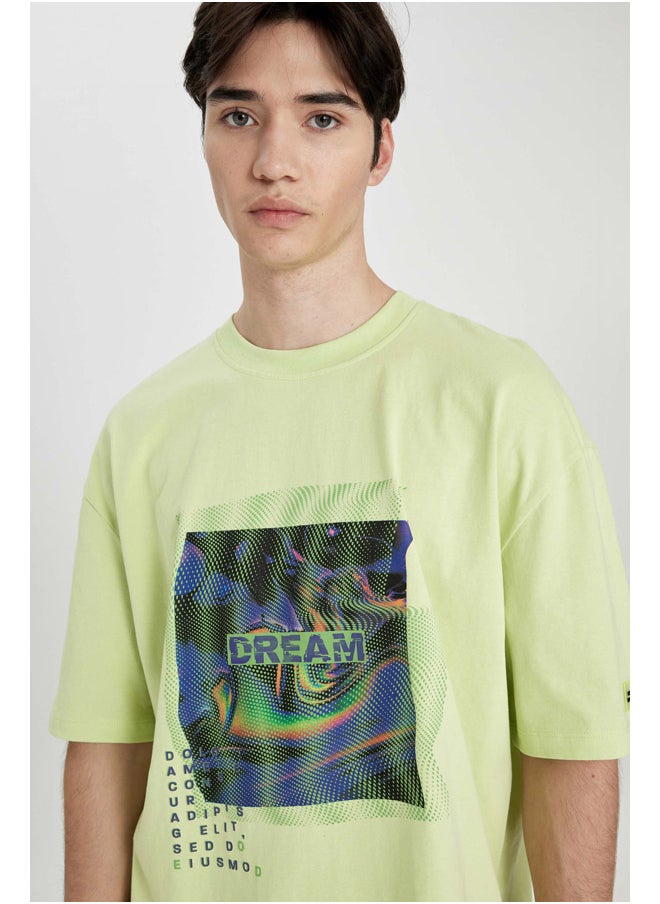 DeFacto - Man Oversize Fit Crew Neck Short Sleeve Knitted T-Shirt - Image 1