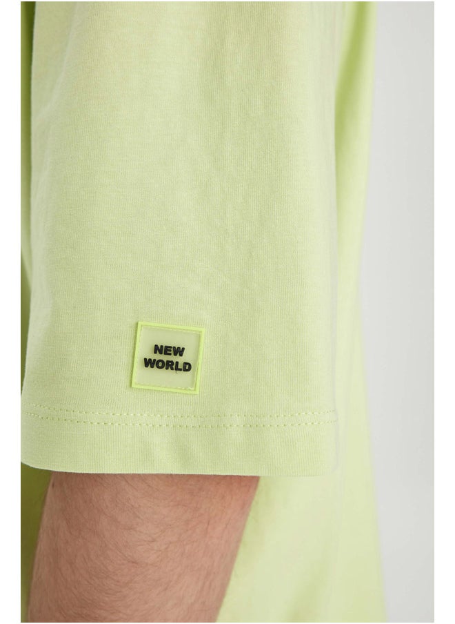 DeFacto - Man Oversize Fit Crew Neck Short Sleeve Knitted T-Shirt - Image 1