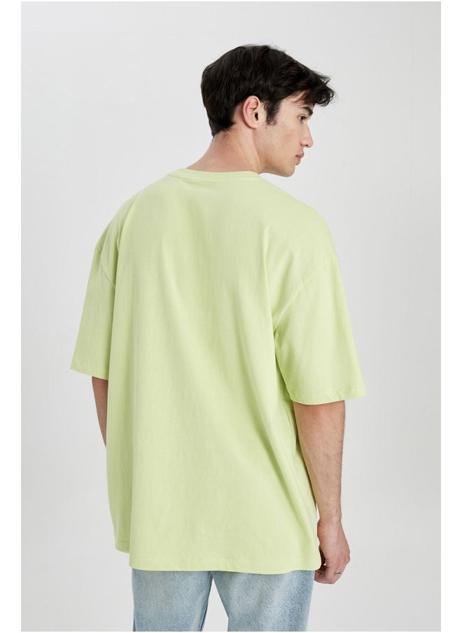 DeFacto - Man Oversize Fit Crew Neck Short Sleeve Knitted T-Shirt - Image 1