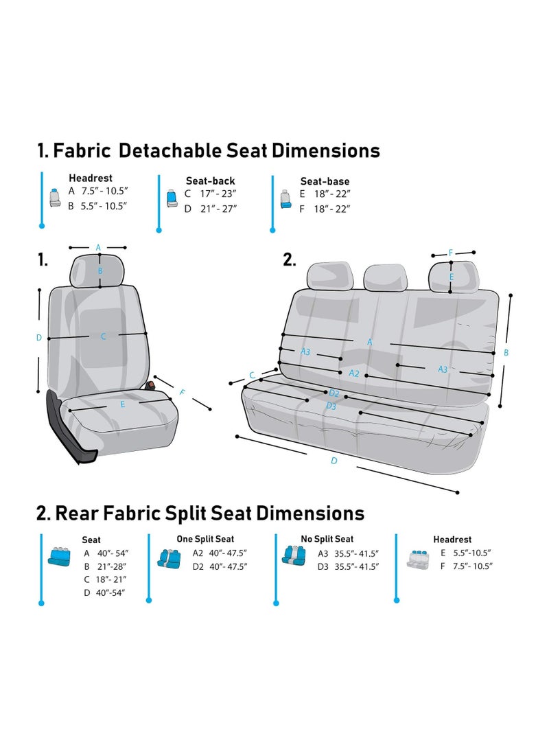 Generic Universal Fit Car Seat Cover for Back Seat - Rear Split Bench Protector for Cars, SUVs, Sedans & Vans – Dog-Friendly Car Seat Protector, Water-Resistant, Durable Cloth Fabric (Gray)  - Image 4
