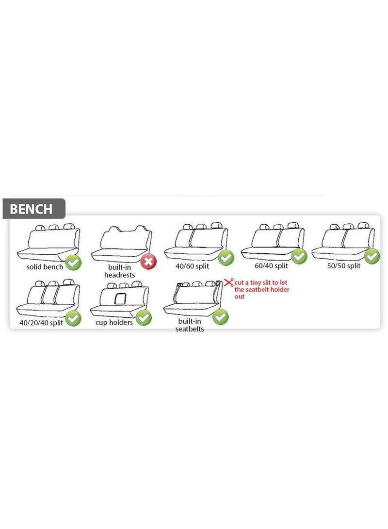 Generic Universal Fit Car Seat Cover for Back Seat - Rear Split Bench Protector for Cars, SUVs, Sedans & Vans – Dog-Friendly Car Seat Protector, Water-Resistant, Durable Cloth Fabric (Gray)  - Image 5
