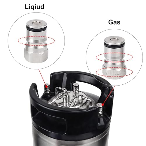 Hgkeke 2 Packs Ball Lock Keg Posts for Cornelius Keg Stainless Corny Keg Post 19/32-18 Female Thread Gas Post Keg Liquid Post Replacement O-Rings Ball Lock Keg Fittings (Post & Poppet &Spring) - Image 4