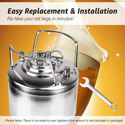 Hgkeke 2 Packs Ball Lock Keg Posts for Cornelius Keg Stainless Corny Keg Post 19/32-18 Female Thread Gas Post Keg Liquid Post Replacement O-Rings Ball Lock Keg Fittings (Post & Poppet &Spring) - Image 5