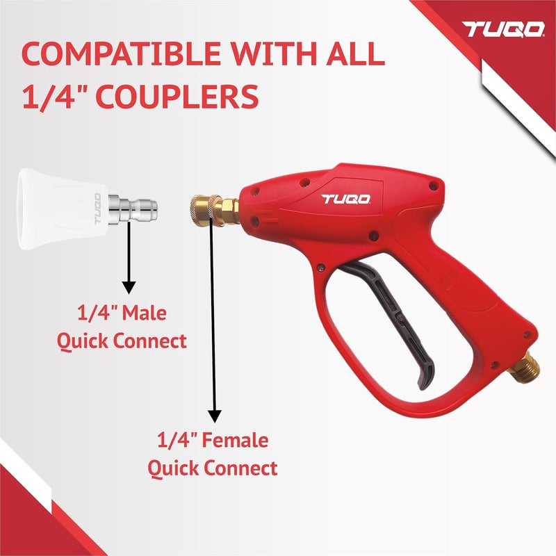 TUQO Nozzle for High Pressure Washers, Stainless Steel Nozzle Tips Set with Upgraded Rubber Protector Guard with 1/4" Quick Connect - Heavy Duty - Professional Series. (40 Degree) - Image 3