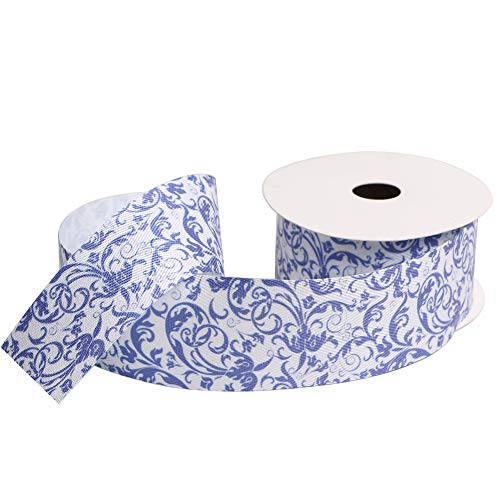 SIMISI RIBBON Cotton Ribbon 1-1/2 inch (38 mm) x 10 Yards. Decorative for DIY Crafts and Gift Wrapping - Special Flower Pattern(Flower 01) - Image 5