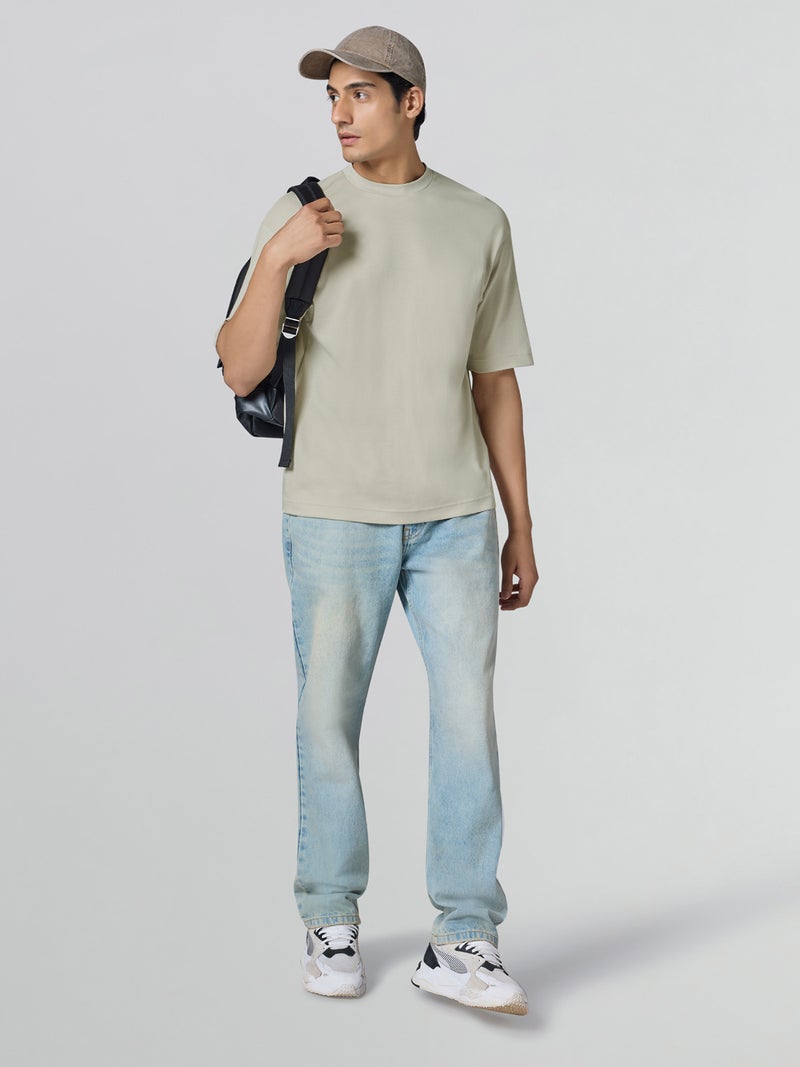 اكس واي اكس اكس تي شيرت XYXX Drift كبير الحجم للرجال من القطن سادة برقبة دائرية وأكتاف منسدلة وأكمام نصفية - Image 5