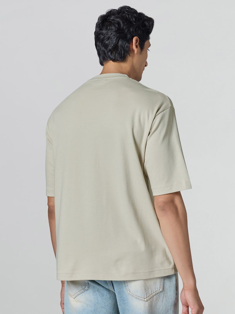 اكس واي اكس اكس تي شيرت XYXX Drift كبير الحجم للرجال من القطن سادة برقبة دائرية وأكتاف منسدلة وأكمام نصفية - Image 3