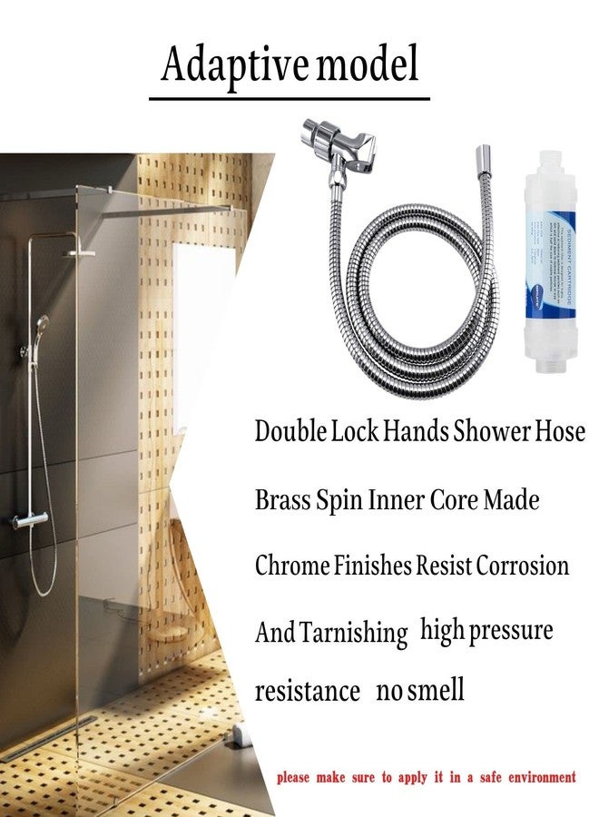 Klabb K-3 Stainless Steel Shower Set - 79 Inch Hose with Adjustable Arm and Head Holder - Image 5