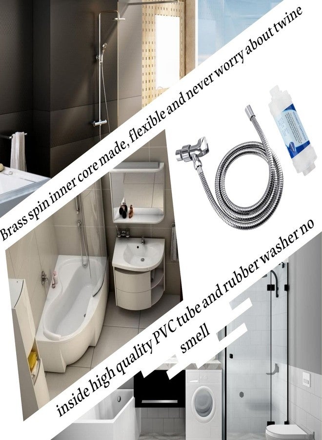 Klabb K-3 Stainless Steel Shower Set - 79 Inch Hose with Adjustable Arm and Head Holder - Image 4