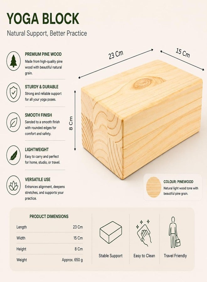 Timberz Wooden Yoga Blocks | Yoga Bricks for Strength, Balance, and Flexibility, Odour Resistant Pack of 2, Regular Size - Image 3