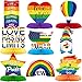 Zonon 9 Pieces Pride Month Decorations Pride Honeycomb Centerpiece Rainbow Party Decorations Love is Love Table Toppers Centerpieces Love Wins Table Centerpieces for Rainbow Theme Party Supplies - Image 4