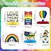 Zonon 9 Pieces Pride Month Decorations Pride Honeycomb Centerpiece Rainbow Party Decorations Love is Love Table Toppers Centerpieces Love Wins Table Centerpieces for Rainbow Theme Party Supplies - Image 2