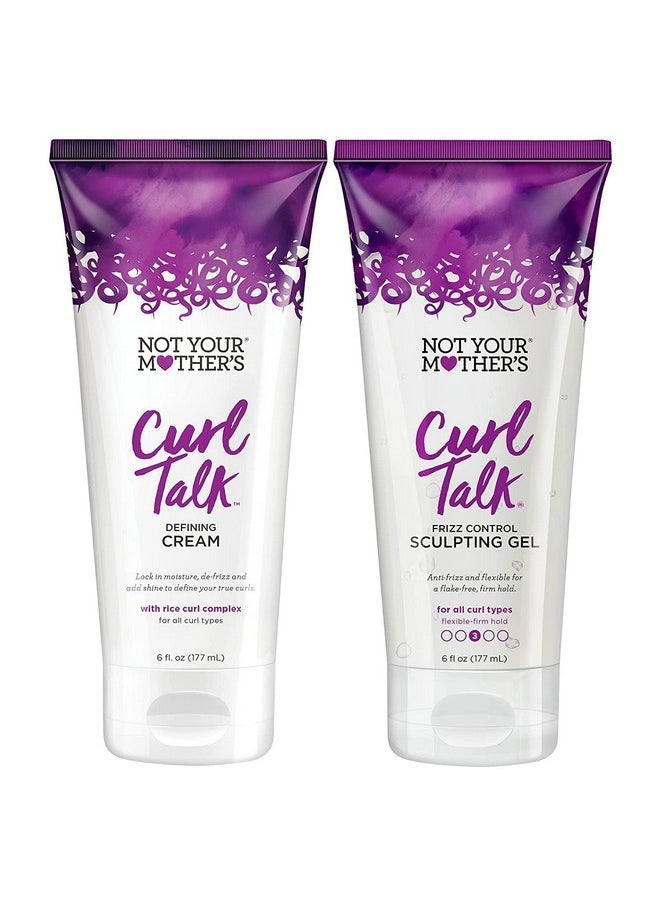 Not Your Mother's - Curl Talk Frizz Control Sculpting Gel And Defining Cream (2Pack) 6 Fl Oz Formulated With Rice Curl Complex For All Curly Hair Types - Image 1