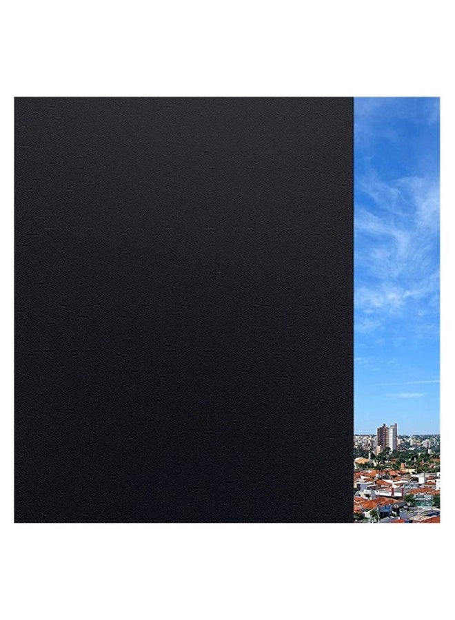 Privacy Window Sticker Black, Frosted Glass Sticker Privacy Vinyl Blinds Decorative Opaque Static Cling Anti-UV Light Blocking - Image 1