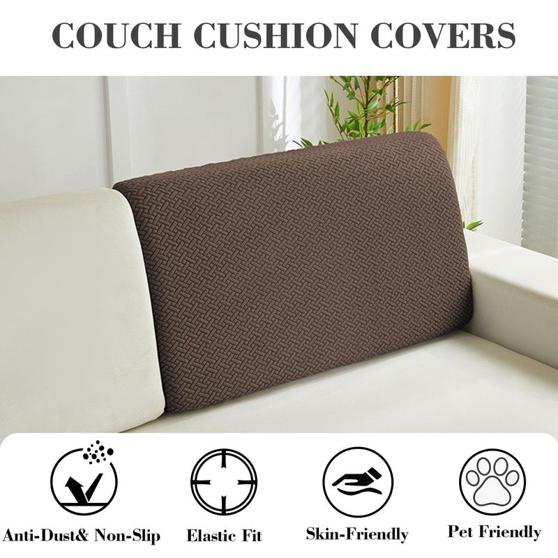 Disayu Sofa Covers Couch Covers for Sofa Pet Friendly Couch Cushion Covers Universal Sofa Covers Washable Stretch Slipcovers for Sectional Sofa (Texture Brown, Back Cover L) - Image 3