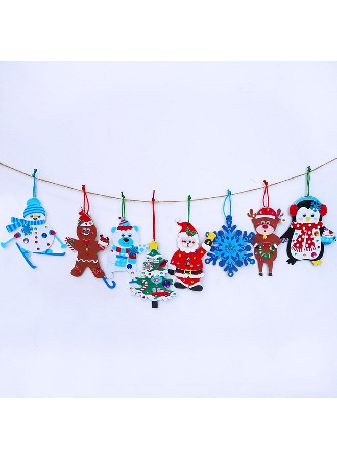Winlyn 24 Sets Christmas Craft Kits Winter Crafts DIY Christmas Ornaments Decorations Art Sets Foam Santa Reindeer Snowman Christmas Stickers for Kids Holiday Season Classroom Activities Party Favors - Image 4
