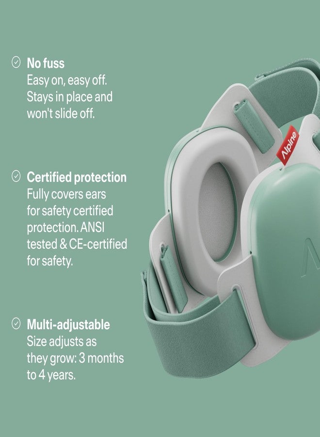 ALPINE HEARING PROTECTION Alpine Muffy Baby Comfort - Protects Hearing for Babies and Toddlers - CE & ANSI Certified - Unique Headband for Safe fit & Comfort - Multi-adjustable for Ages 3-48 Months, 24dB Sound Reduction, Green - Image 3