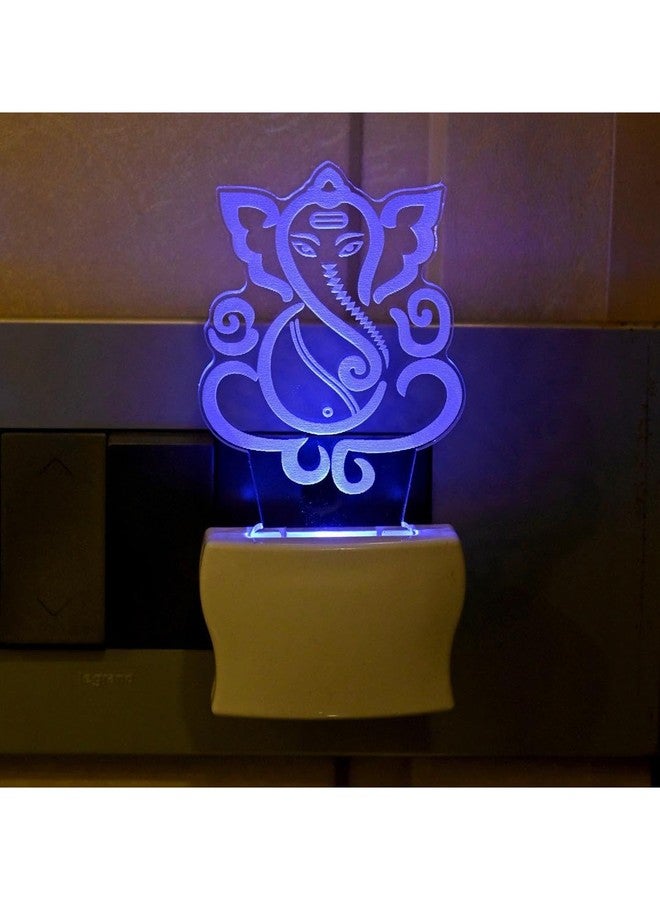 Somil مصباح ليلي LED متعدد الألوان بتصميم غانيشا جالس بتقنية ثلاثية الأبعاد من سوميل، يتغير لونه تلقائيًا، القطر: 5 × 10 × 5 سم - Image 3