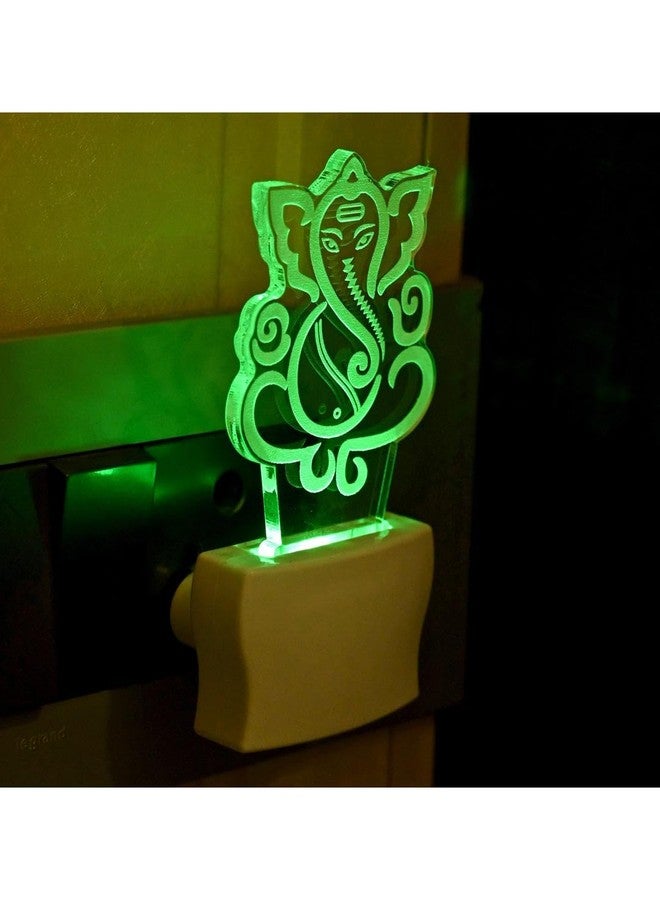 Somil مصباح ليلي LED متعدد الألوان بتصميم غانيشا جالس بتقنية ثلاثية الأبعاد من سوميل، يتغير لونه تلقائيًا، القطر: 5 × 10 × 5 سم - Image 2