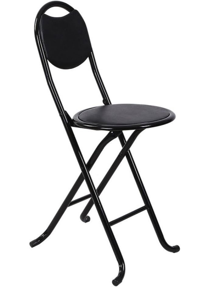 GO2CAMPS Foldable Prayer Chair with Rexin and Cusion back Padded | Camping Chair | Travel Chair | Masjid Chair | Trip Chair-Black - Image 1