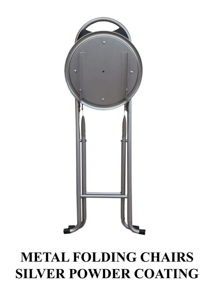 GO2CAMPS Foldable Prayer Chair with Rexin and Cusion back Padded | Camping Chair | Travel Chair | Masjid Chair | Trip Chair-Black - Image 4