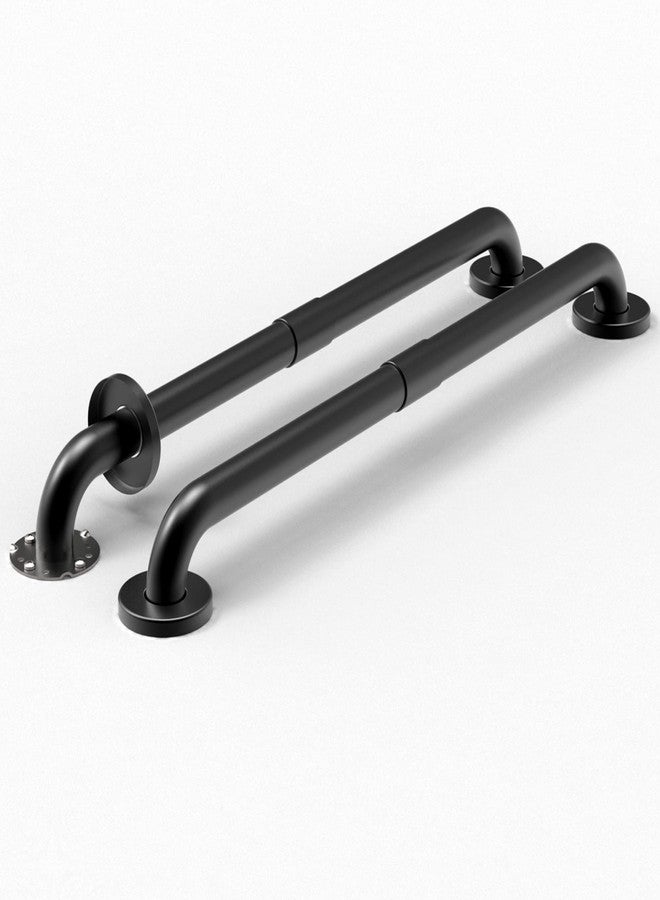 AmeriLuck Dual Pack 1-1/4 x 24‘’ 2 Pack Stainless Steel Bath Safety Grab Bar, ADA Compliant 500lbs Loading Capacity, Matte Black, Assembly Needed - Image 3