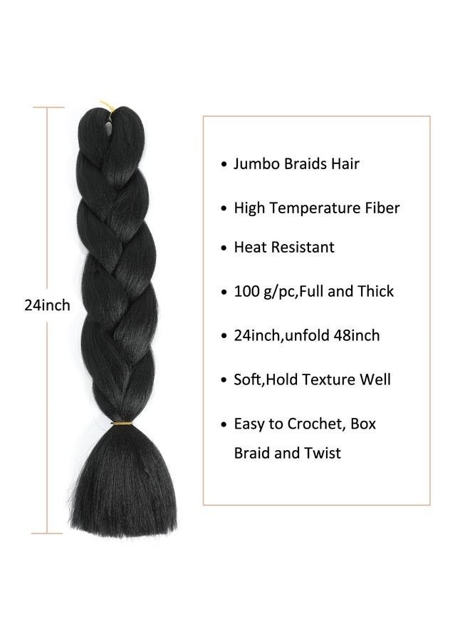 3 Piece African Braids Hair Extension Set Multi Color,Braiding Hair Dark Green Braid Hair Extensions for Box Braids Hot Water Setting High Temperature Synthetic Fiber - Image 2