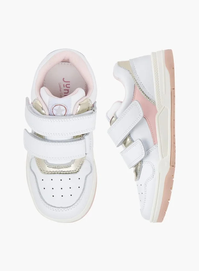 جونيورز Colourblock Sneakers with Hook and Loop Closure