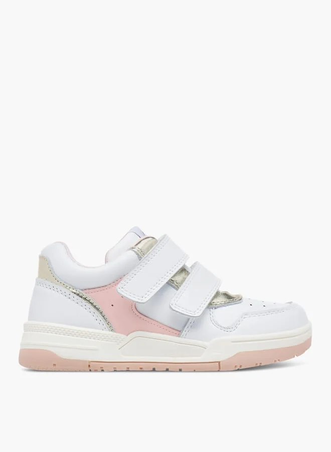 جونيورز Colourblock Sneakers with Hook and Loop Closure