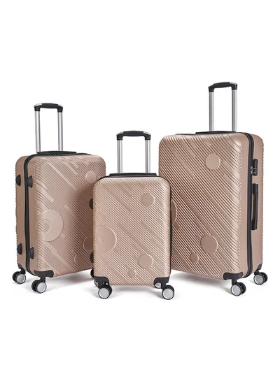 LIMRA Travel Bags From limra it consists of 3 luggage bags with a modern design and a solid gold color