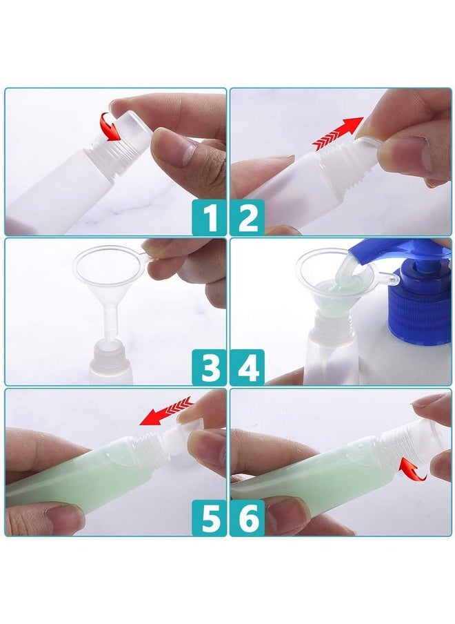 ® 50Pcs Clear Lip Gloss Tubes Set 10Ml Empty Lip Balm Containers With Caps Syringes & Labels Kit Plastic Soft Squeeze Tubes For Diy Cosmetic Sample Pigment Powder (Sample Not Included)