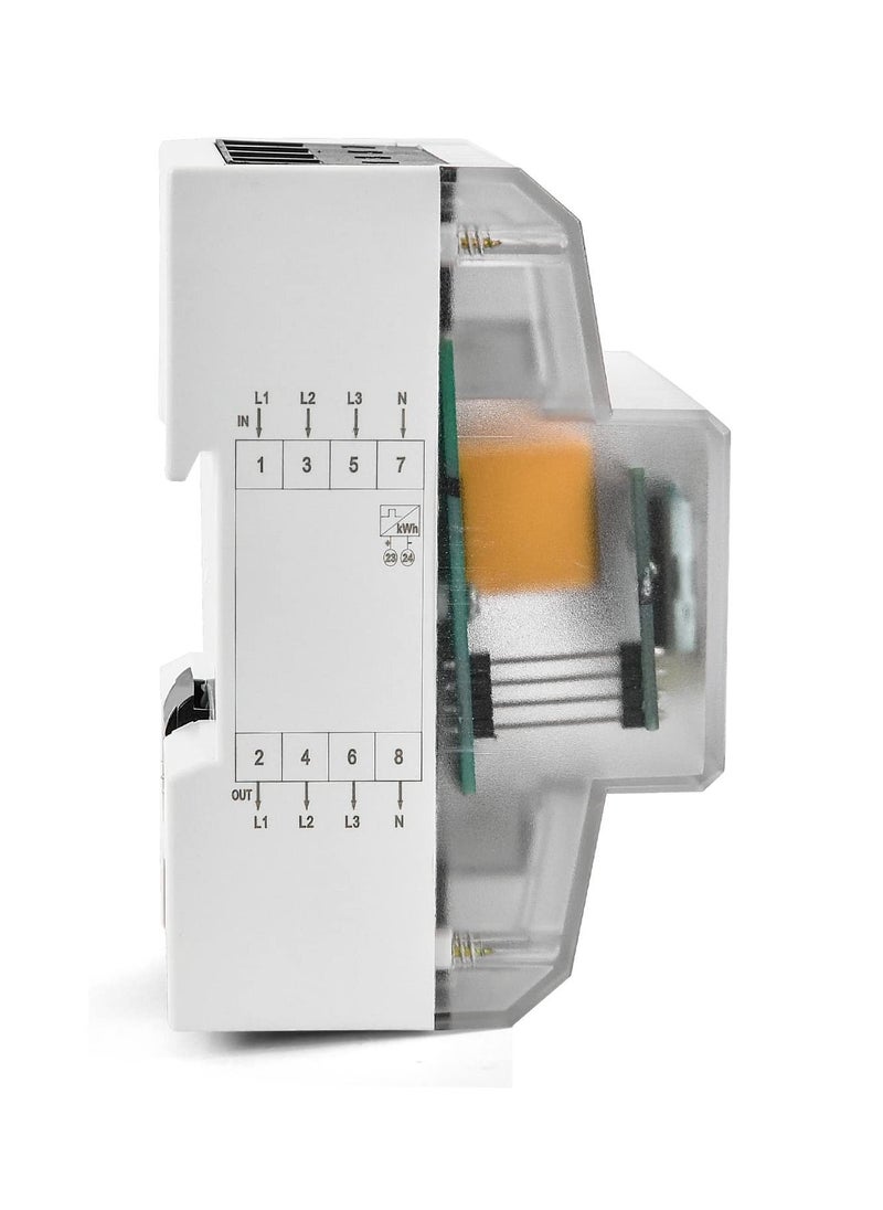 Generic - Calibrated Top-Hat Rail Electricity Meter - LCD Digital Display 3-Phase 4-Wire Three Current Meter for 230/400V Power Systems (5-100A) - Image 1