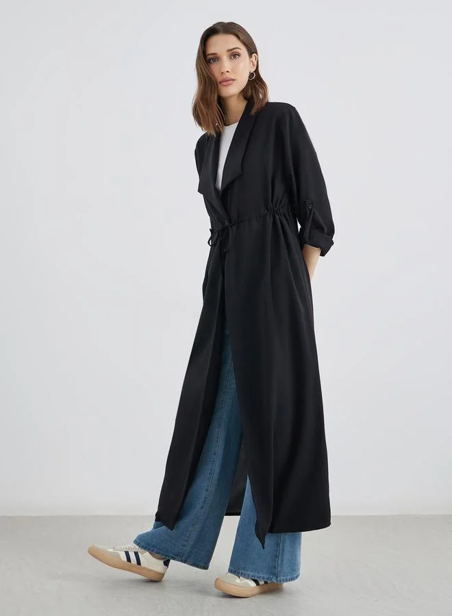 تايك تو Take Two Solid Front Button Up&Roll Sleeve Detail Kmino