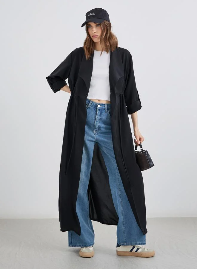 تايك تو Take Two Solid Front Button Up&Roll Sleeve Detail Kmino