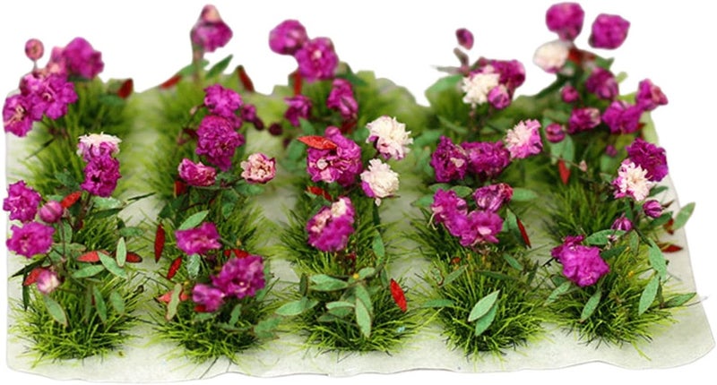 كلاراكو مجموعة زهور مصغرة يمكنك صنعها بنفسك، نموذج سكة حديد، حديقة خيالية، منظر طبيعي مصغر، مواد بناء عشبية، ديكور، ديوراما، بنفسجي - Image 1