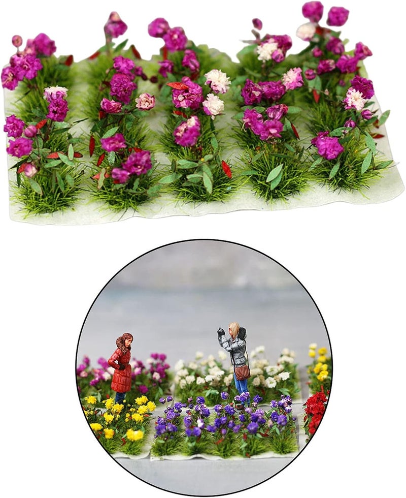 كلاراكو مجموعة زهور مصغرة يمكنك صنعها بنفسك، نموذج سكة حديد، حديقة خيالية، منظر طبيعي مصغر، مواد بناء عشبية، ديكور، ديوراما، بنفسجي - Image 5