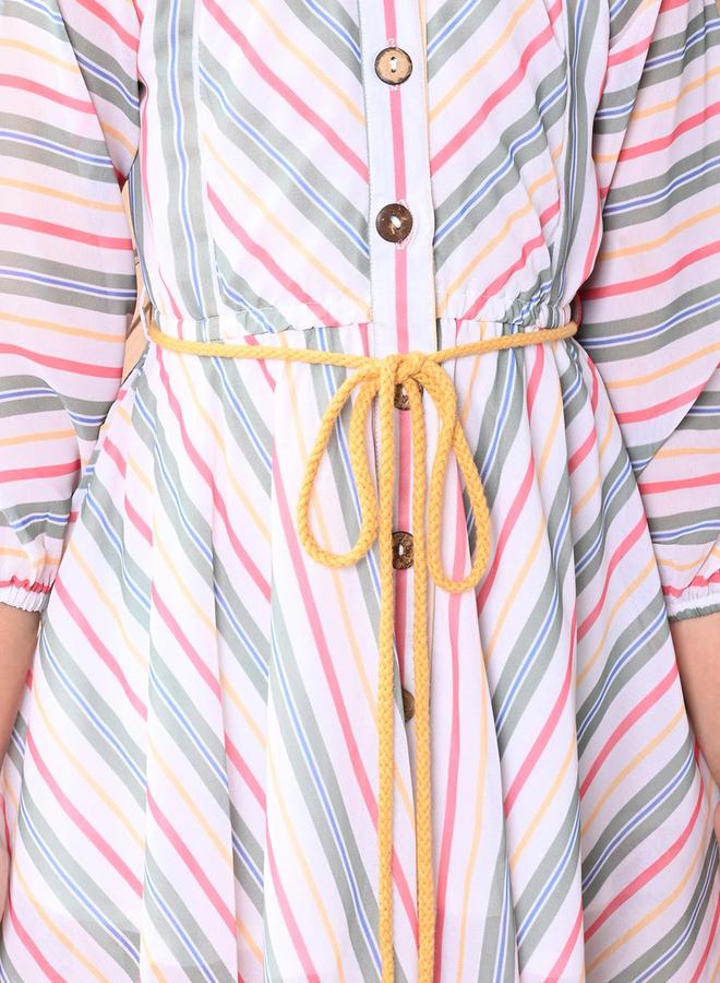 ليل بيكس فستان مخطط غير متماثل - Image 4