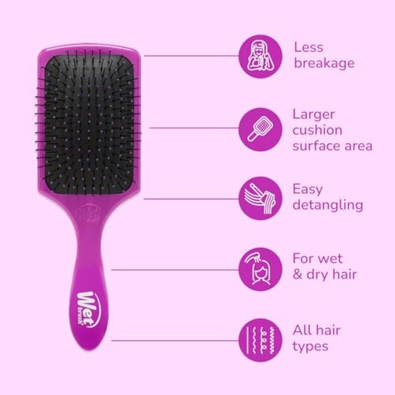 Wet Brush Paddle Detangler Brush - Purple By For Unisex - 1 Pc Hair Brush - Image 4