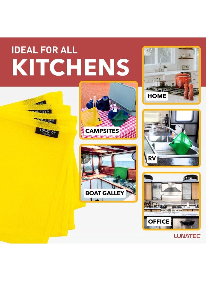 Lunatec OdorFree Kitchen Dishcloths A Scrubber and scouring pad for All Surfaces 4Pack - Image 4