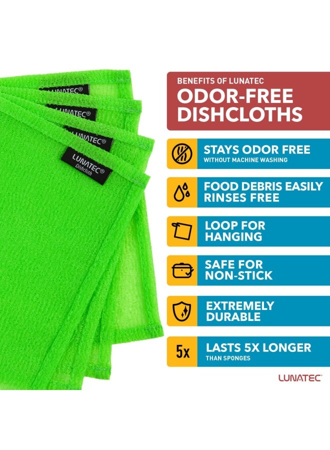 Lunatec OdorFree Kitchen Dishcloths A Scrubber and scouring pad for All Surfaces 4Pack - Image 2