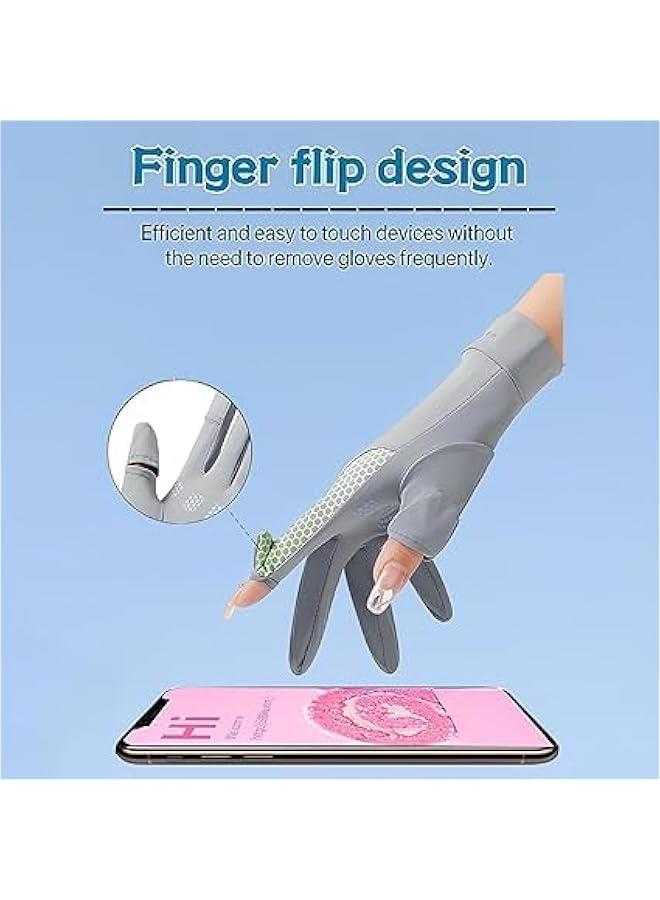 هوكور Toriseek UV Sun Protection Gloves Women Non Slip Sun Gloves Driving Gloves Breathable Outdoor Cycling Gloves for Women,Full Finger Touchscreen Gloves - Image 4
