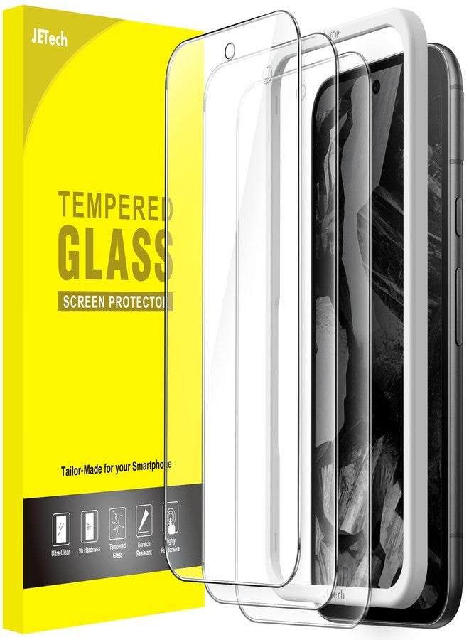 JETech Screen Protector for Google Pixel 8a 6.1-Inch, Tempered Glass Film with Easy Installation Tool, Fingerprint Compatible, HD Clear, 3-Pack - Image 1