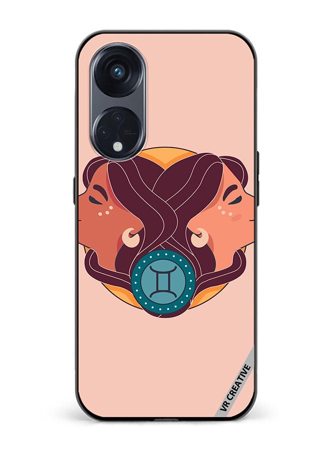 VR CREATIVE Protective Case Cover For Oppo Reno8 T 5G Gemini Zodiac Signs Design Multicolour - Image 1