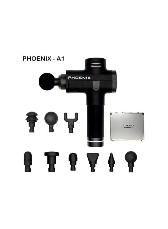 Phoenix and Europa Phyzioline Phonix Massage Gun A1 with 9 Heads for All Body Massage - Image 1