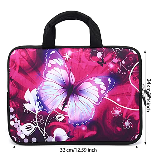 Baocool 11" 11.6" 12" 12.1" 12.5" inch Laptop Carrying Bag Case Notebook Ultrabook Bag Tablet Cover Neoprene Fit Samsung Google Acer HP DELL Lenovo Asus (11 11.6 12.1 12.2 inch, Purple Butterfly) - Image 4