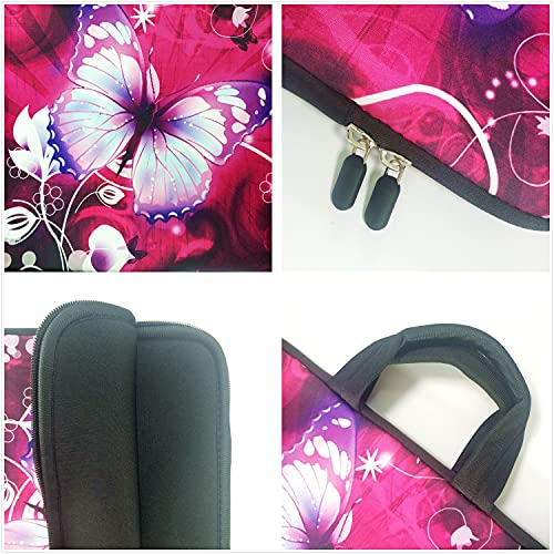 Baocool 11" 11.6" 12" 12.1" 12.5" inch Laptop Carrying Bag Case Notebook Ultrabook Bag Tablet Cover Neoprene Fit Samsung Google Acer HP DELL Lenovo Asus (11 11.6 12.1 12.2 inch, Purple Butterfly) - Image 3