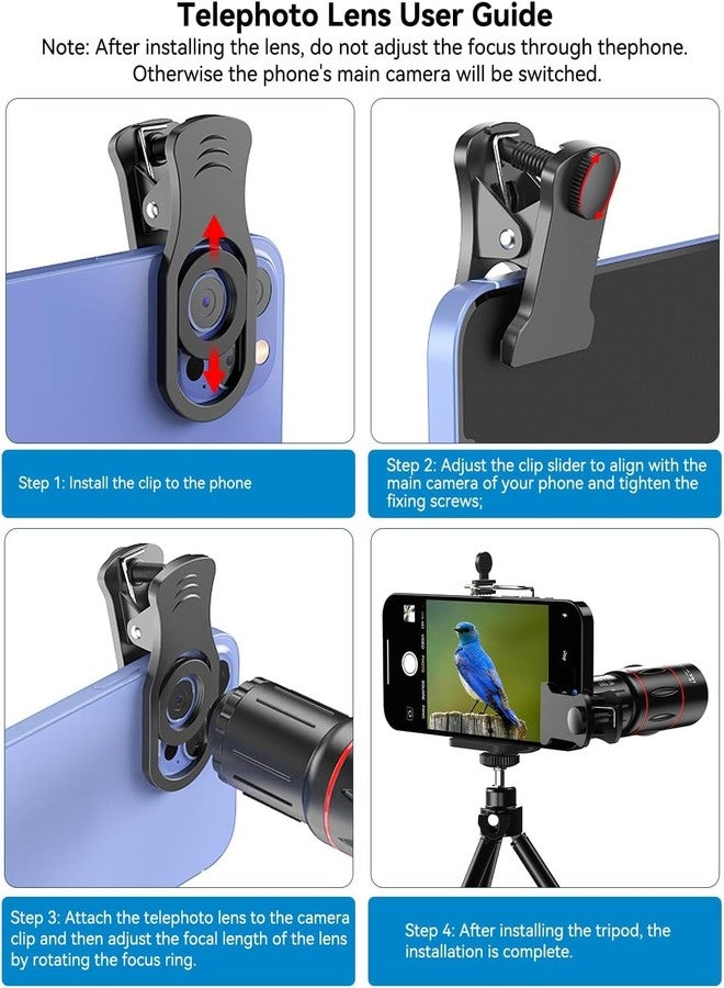 APEXEL 4 in 1 Phone Photography Kit, 18X Telephoto Lens, 198° Fisheye Lens, 15X Macro Lens, 0.63X Wide Angle Lens, Set with Flexible Phone Tripod, for iPhone 13/12/11/XS Max/XR/XS/X Samsung One Plus - Image 5